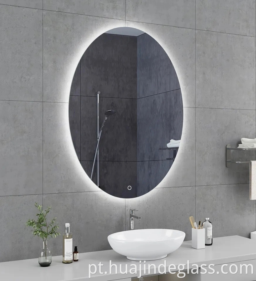 oval shape led mirror